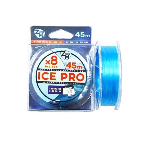 Шнур плетёный Zander Master ICE PRO  0.10 45 м 8X тёмно-голубой