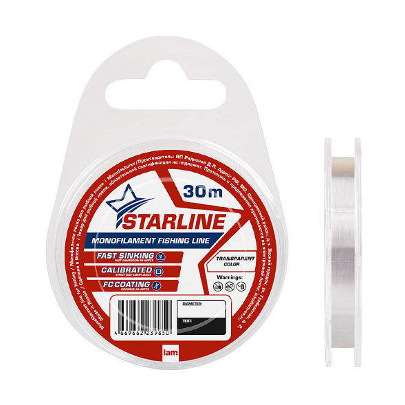 Леска IAM STARLINE 30m Прозрачный d0.128