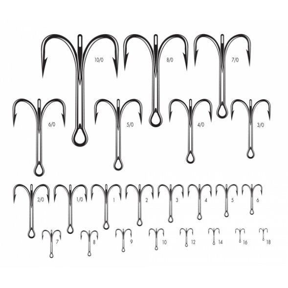 Крючки-тройники VMC 9617 BZ Бронза 10шт № 1 Made in France