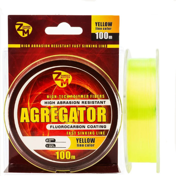 Леска ZanderMaster AGREGATOR 100m, 0.405мм х 16.5кг жёлтая