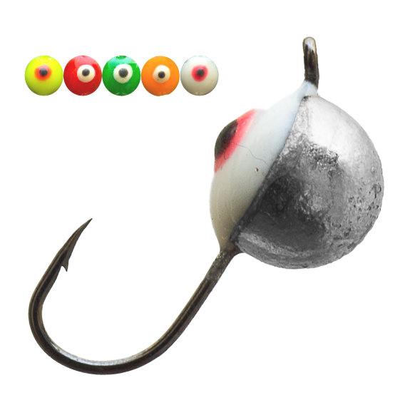 Мормышка вольфрамовая Lumicom Полусфера окун./фосф. глаз Ф4 NiP