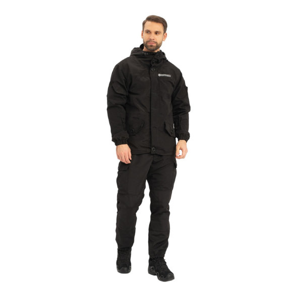 Костюм Горка-3 черный тк. смесовая рип-стоп р.60-62/182-188 Huntsman