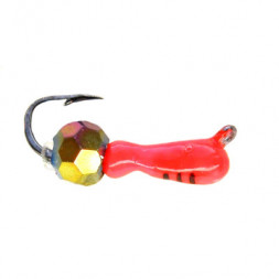 Мормышка вольфрамовая Рефлекс-М 2 Муравей Красн , Черн Полос+ Шар Гранен Хамел 0,3гр 12 шт.